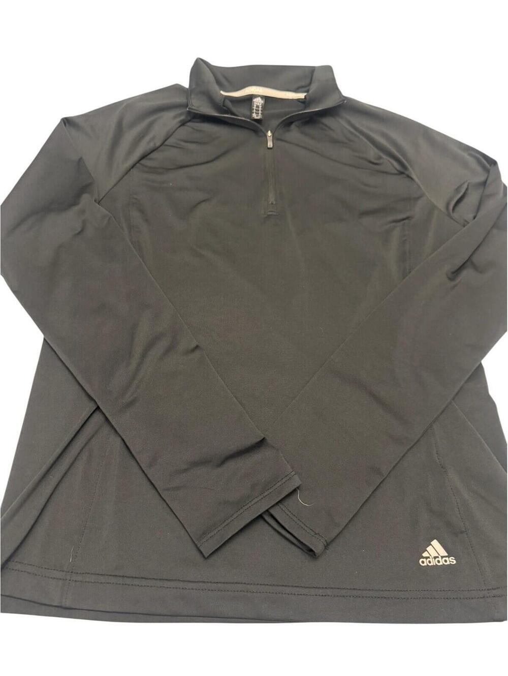 Adidas Golf Women's 1/4 Zip Pullover Long Sleeve Thumb holes Black Size Medium
